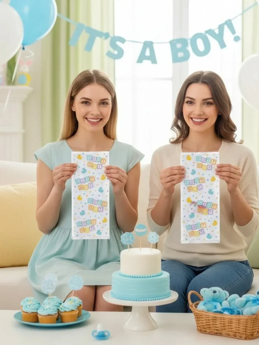 20 Count Baby Boy Party Favor Bags 28cm x 12cm - Shower & 1st Birthday Supplies